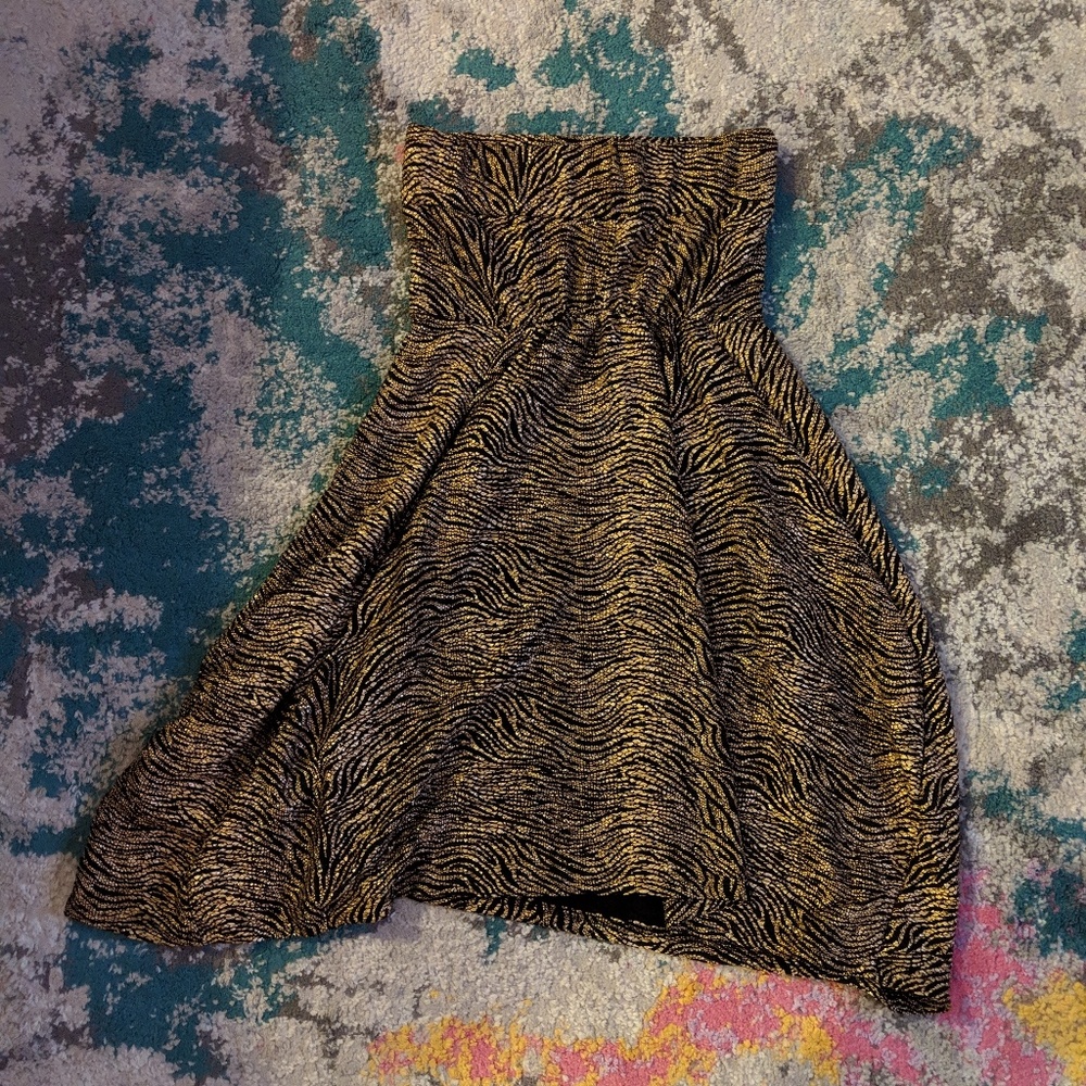 Gold and Black Metallic Animal Print Dress